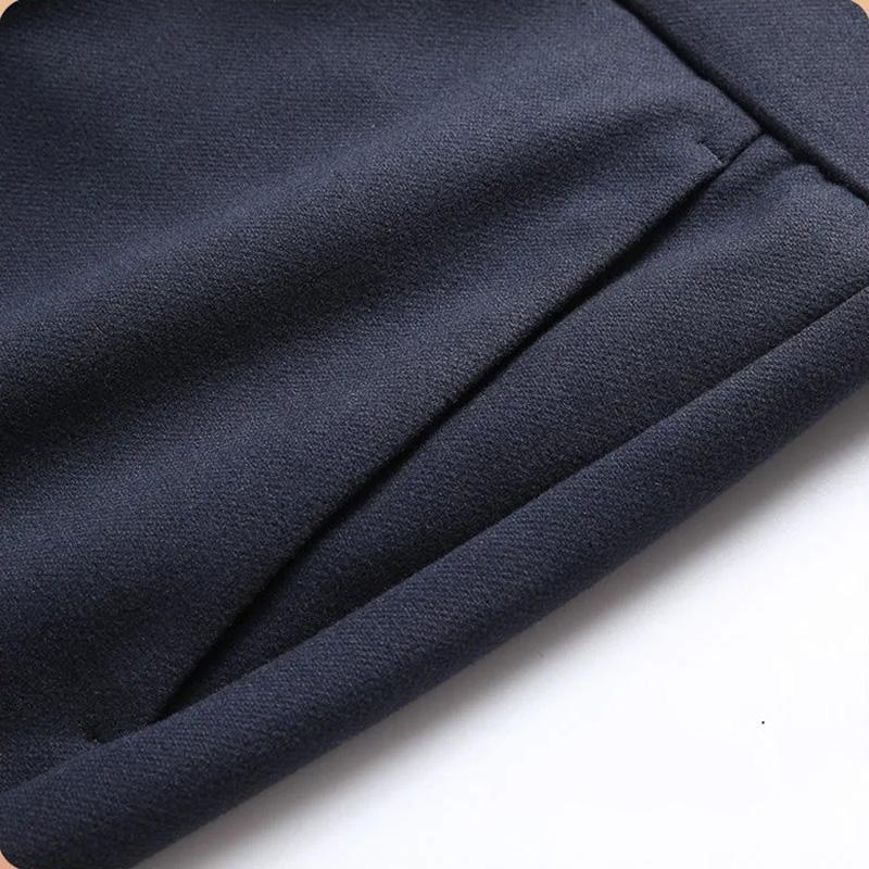Men's Casual Pants Loose Straight-leg Bussiness Trousers Pants Autumn Winter Thick High-waist Stretch and Fleece Trousers Solid Outdoor Long Pants
