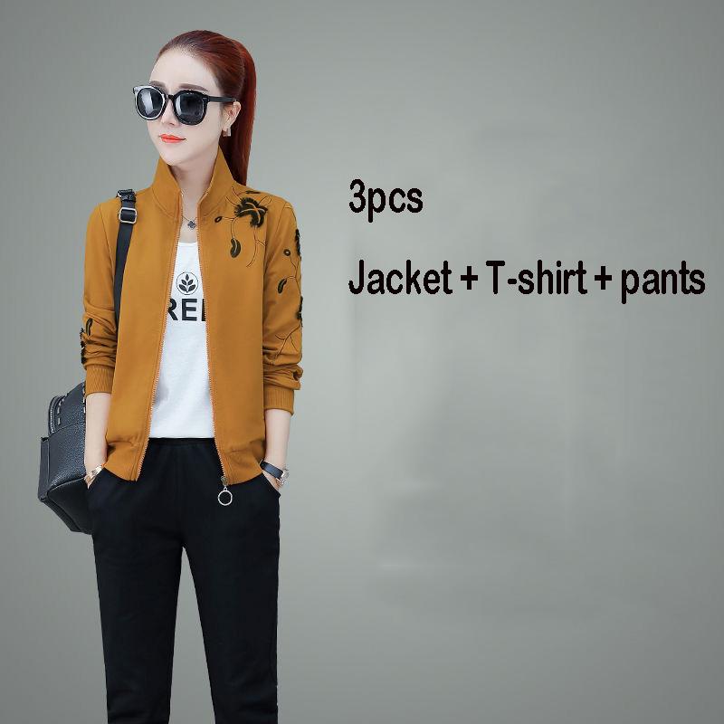 Two pcs set wild long-sleeved casual sweatshirt set large size spring and autumn women's clothing
