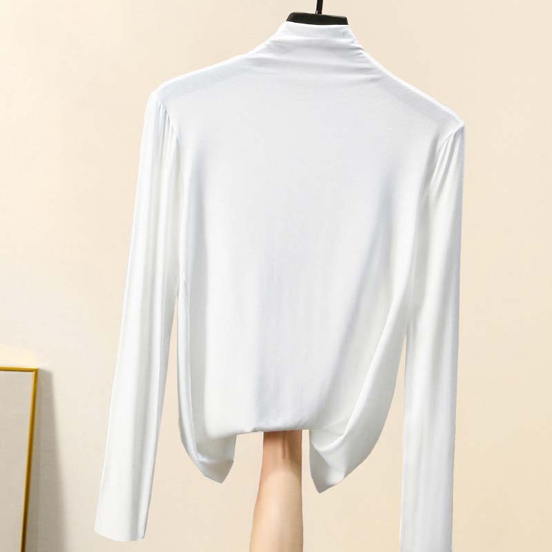 Spring New Women's Half Turtleneck Bottoming Shirt with A Slim Plus Size Top