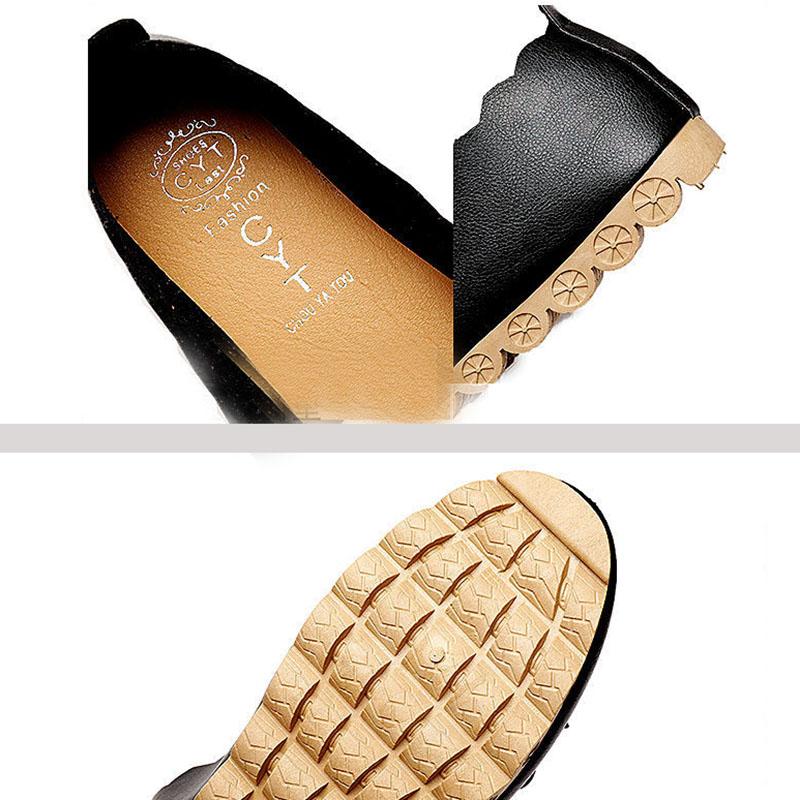 Korean Version of Shallow Mouth Mother Shoes Soft Sole Round Toe Bowknot Work Lazy Shoes