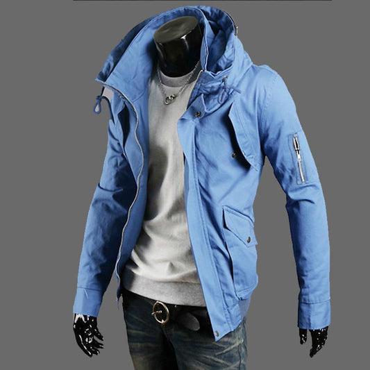 Men Jacket Coat Fashion Trench Coat Autumn Brand Casual Silm Fit Overcoat Jacket Male