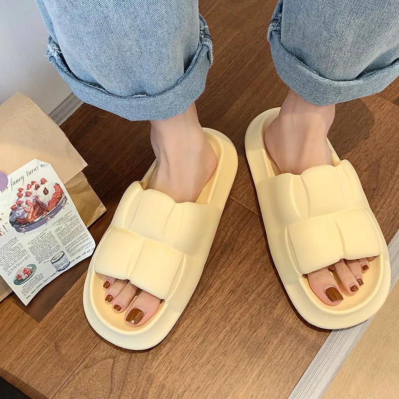 Step on Shit Feeling EVA Slippers Women's Summer Home Non-slip Outside Wear Thick Bottom Bathroom Bath Slippers