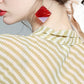 Chiffon Shirt Women's Spring and Autumn Long Sleeve Striped Bow Top