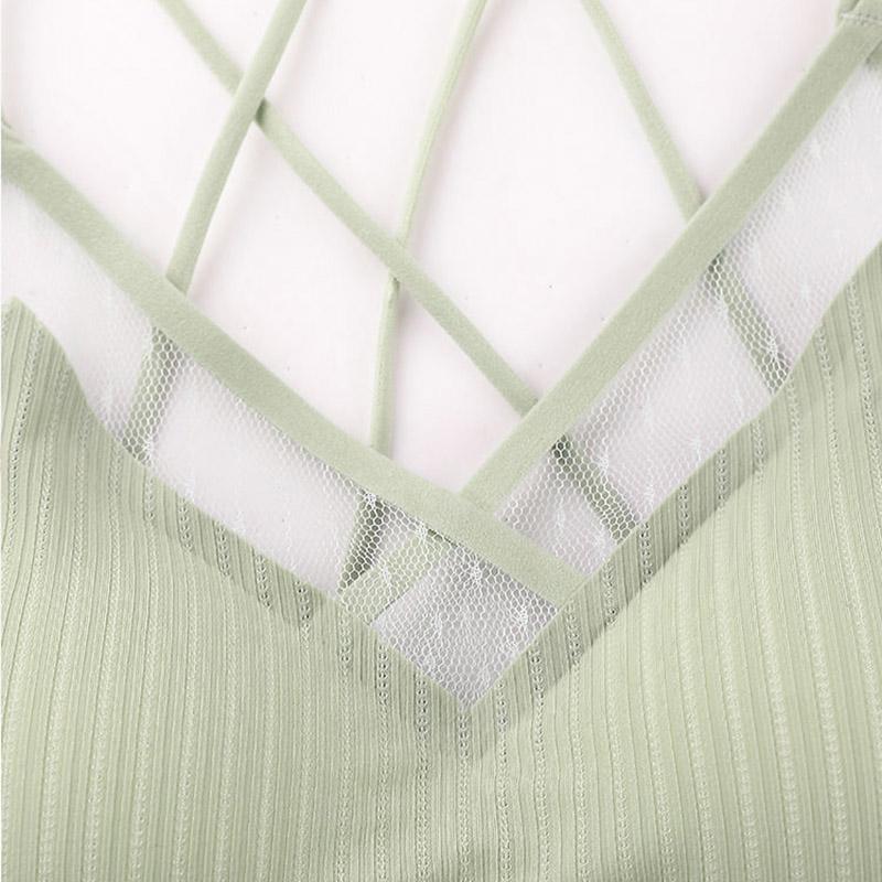 Graphene Ice Traceless Underwear Women's Bra Gathered Without Steel Ring Sports Sexy Lace Suspender Beautiful Back Woman