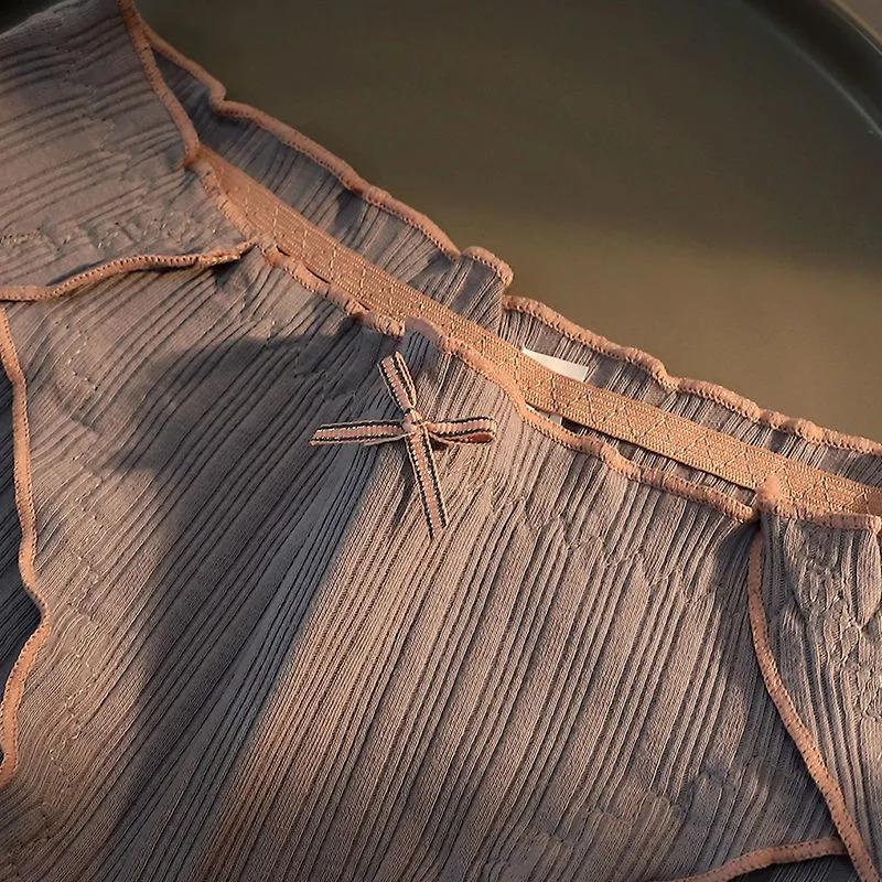 3-Pack Ladies Sexy Seamless Panties Mid-waist Antibacterial Inner Crotch Breathable Student Girl Briefs