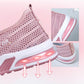 Summer Fly Woven Breathable Mesh Women's Shoes Lightweight and Comfortable Sports Running Shoes Flat Hollow Shoes