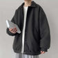 Warm Woolen Jacket Coat All-match Loose Thickened Lapel Woolen Coat Men and Women Casual Long-sleeved Zipper Jacket