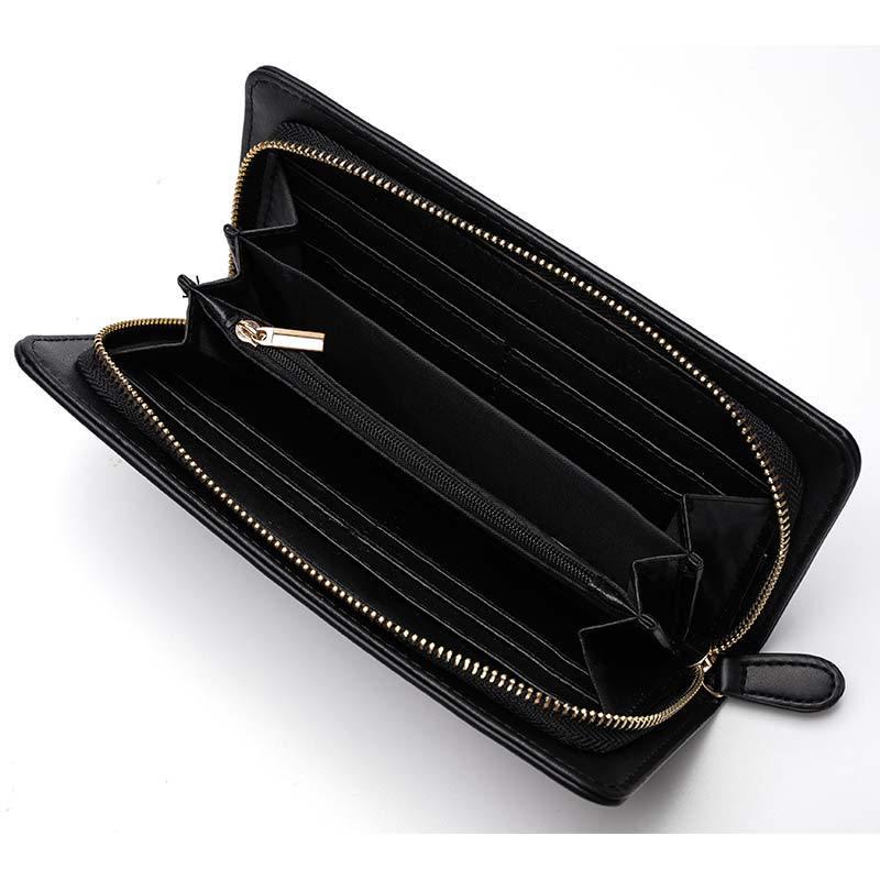 Business Long Wallet Men Women Anti-theft Weave Multi-card Holder Clutch Bag Mobile Phone Coin Bag