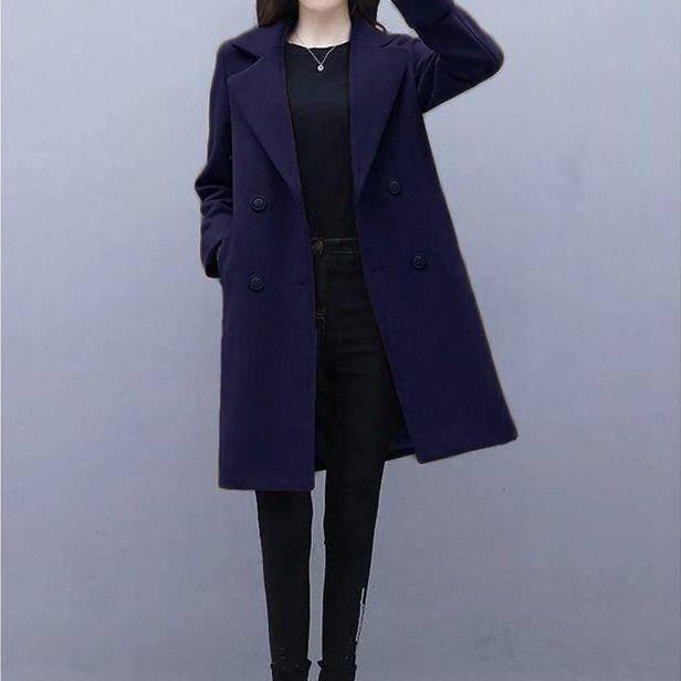 Autumn Jacket Casual Women Overcoat Long Woolen Coat Double Breasted Slim Female Winter Wool Coats