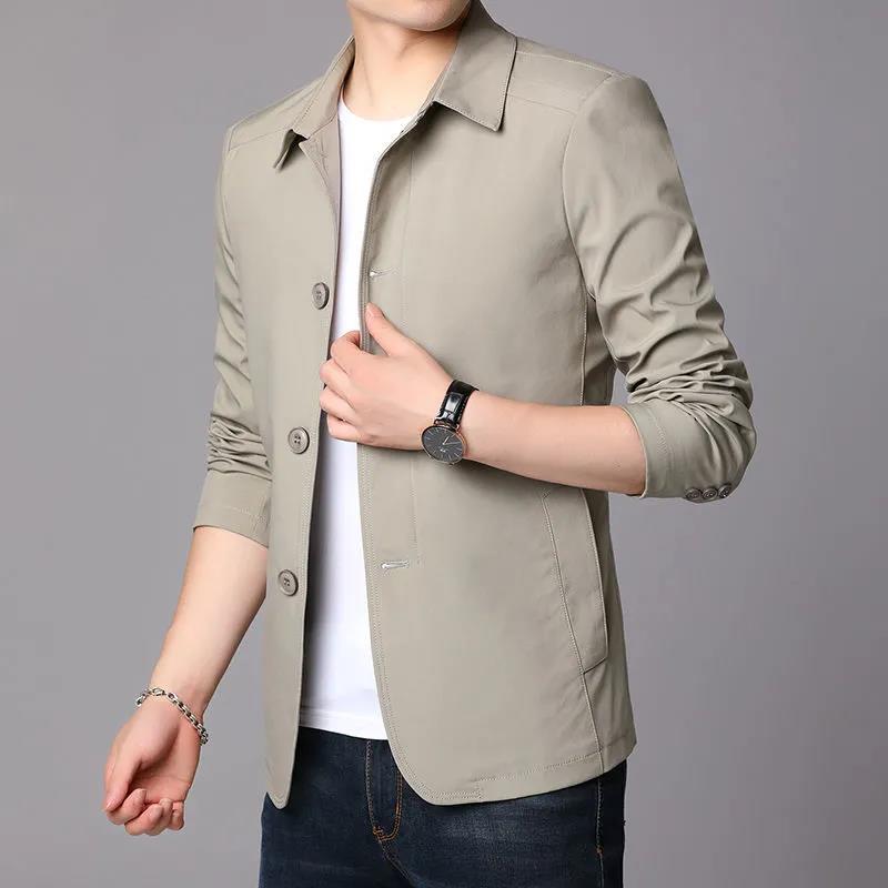 Spring and Autumn Thin Middle-aged Men's Jacket Middle-aged Business Casual Jacket Dad Jacket