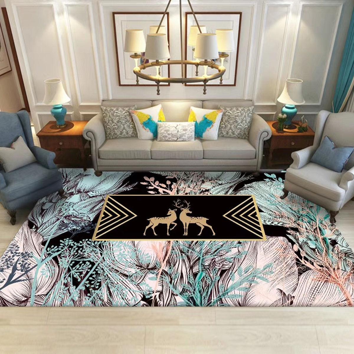 Nordic Ins Style Living Room Sofa Coffee Table All-match Mats Cute Elk Bedroom Bedside Carpet