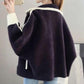 Mink Fleece Knitted Cardigan Women's Autumn and Winter Long-sleeved Loose Sweater Short College Style Jacket