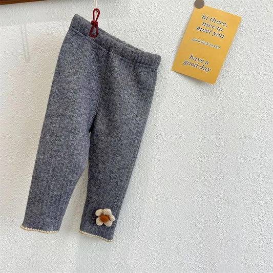Autumn and Winter Clothes New Korean Version Foreign Style Plush Korean Version Girls' Leggings Baby Pants All-in-one Pants