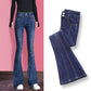 Women's Micro Trousers Trousers High Waist Spring and Autumn Plus Size Stretch Jeans Nine-point Drape Flared Pants