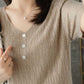 Ice Silk Short-sleeved T-shirt Women Loose All-match Large Size Top Outer Wear Bottoming Sweater