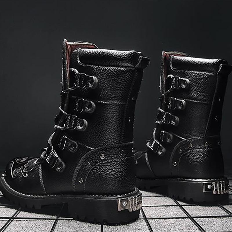 Martin Boots Men's High-top British Style Boots Tooling Boots Autumn Motorcycle Leather Boots Rider Boots Winter Men's Shoes