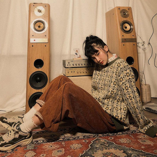 Autumn and Winter Models Plus Velvet Pants Korean Loose Wild Trend Vibe Retro Corduroy Wide-leg Pants Women