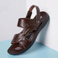 Men's Top Layer Leather Sandals Leather Summer Breathable Sandals Non-slip Men's Beach Shoes