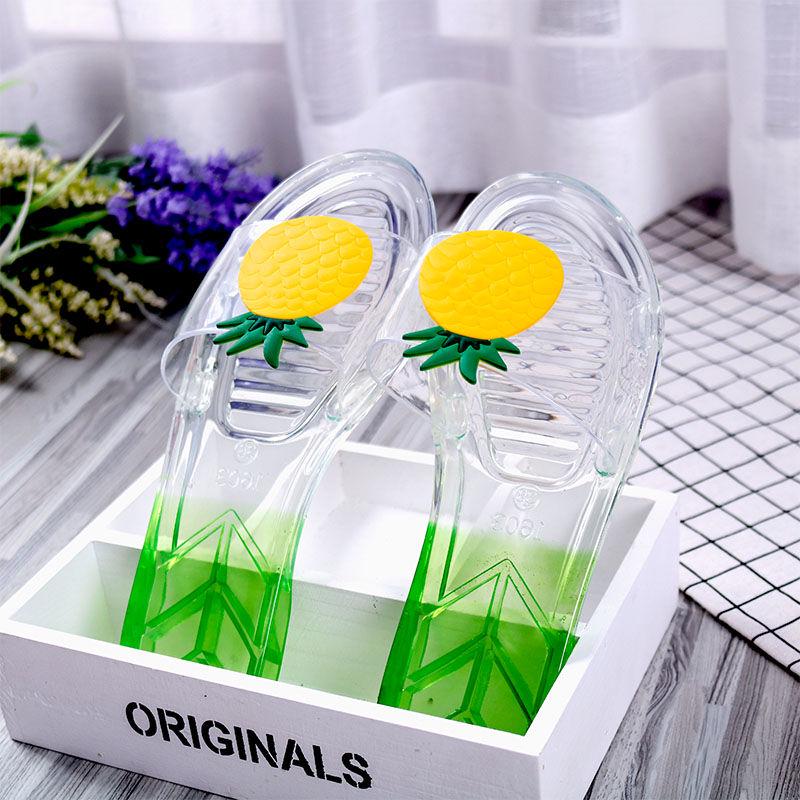 Cartoon Jelly Slippers Female Summer Sandals Beach Shoes Cute Crystal Flat Bottom Slip