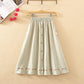 Button Midi Skirt Women 2020 Spring Summer Casual Elegant High Waist Pocket Skirt Female Korean Washed Cotton A-line Skirt
