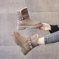 Snow Boots Women's Winter Short Tube and Velvet Non-slip Warm Cotton Shoes All-match Student Tide Martin Boots