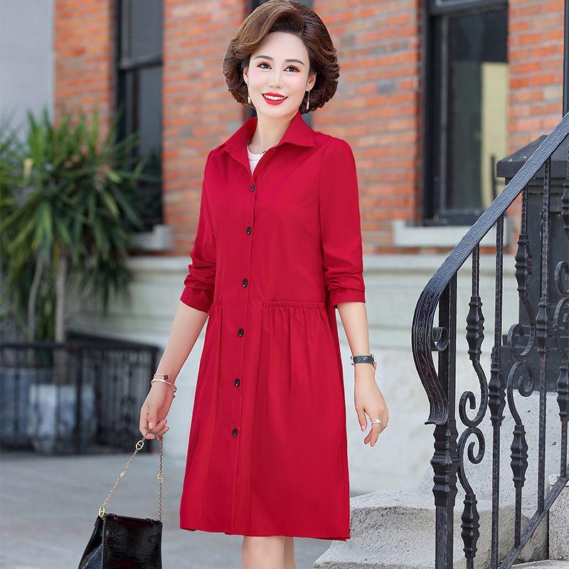 Spring and Autumn Windbreaker Women's Autumn Casual Thin Coat Jacket Mid-length