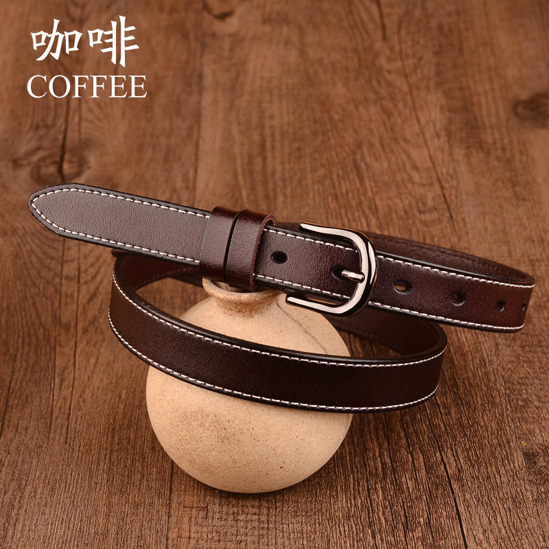 Belt Ladies Thin Waist Retro Belt Casual Jeans Belt Pure Color Simple