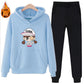 3D Printed Two-piece Casual Plus Fleece Hooded Long-sleeved Hoodie Women's Loose Casual Two-piece Suit Comfortable and Breathable