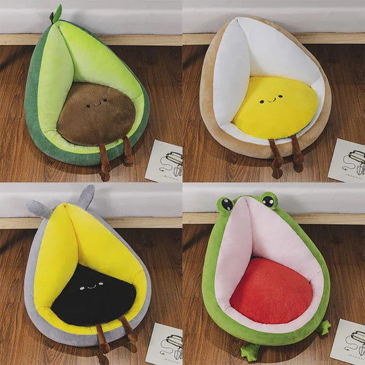 Cartoon Plush Cushion Emi-surround Cushion Tatami Futon Good Flexibility Anti-static Healthy Home Bedroom Living Room Balcony Relax Lounge Furniture