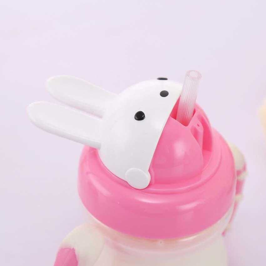 Wtempo High Quality 400ml Cartoon Kid Drinking Cup Straw Portable Rope Bpa Free Pp Children Feeding