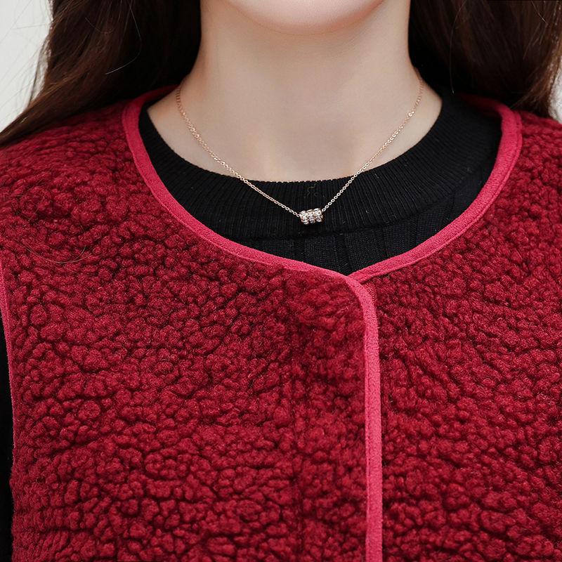 Faux Lamb Fleece Waistcoat Vest Jacket Women's Short Autumn and Winter New Style Loose Waistcoat To Keep Warm and Soft