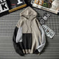 Autumn and Winter Sweater Men's Personality Color Matching Hoodie Loose Large Size Thick Sweater Warm Jacket