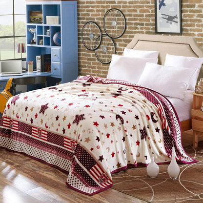 Winter Coral Fleece Bed Sheet Single Thick Single Plus Fleece Blanket Double Bread Side Flannel Blanket Sofa Decoration Warm Cover Blanket