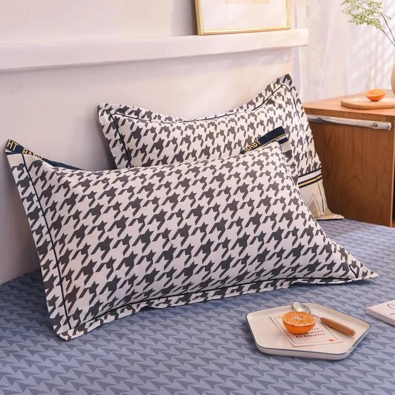 Pillowcase Pure Cotton A Pair of Single Pillowcases Brushed and Thickened 48x74cm Adult Pastoral Style Cotton Soft Pillow Core