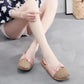 Women Summer Baotou Slippers Antiskid Soft Bottom Slippers Bow Decoration Outdoor Casual Linen Slippers