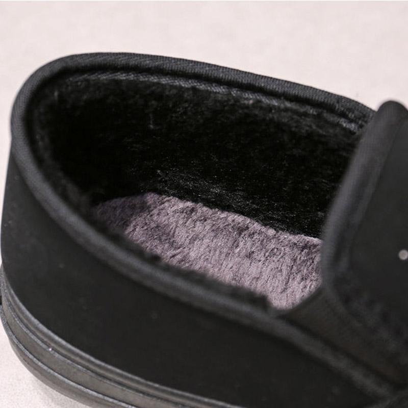 Rhinestone Plush Shoes Women's Winter Outer Wear Fleece Thick Bottom Black Low-top Warm Cotton Shoes