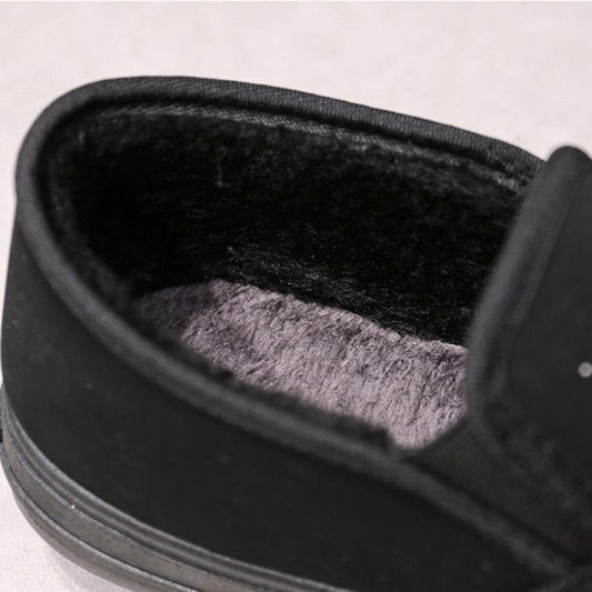 Rhinestone Plush Shoes Women's Winter Outer Wear Fleece Thick Bottom Black Low-top Warm Cotton Shoes