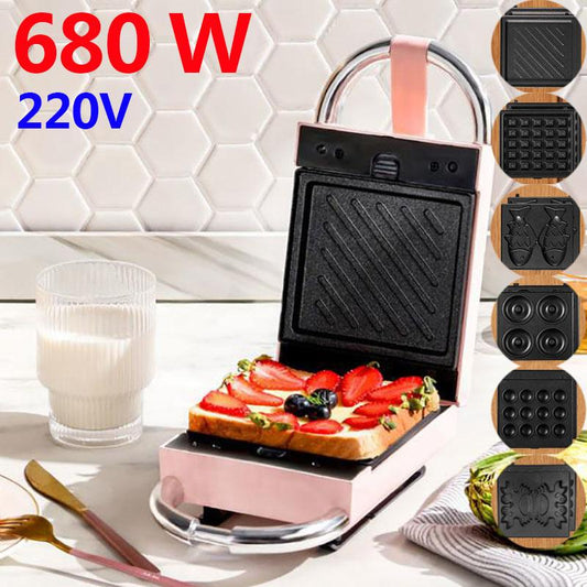 680W Light Food Making Machine Sandwich Maker Bread Maker Barbecue Maker Kitchen Supplies with 6 Sets of Bakeware