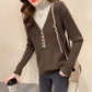 Autumn and Winter Women's Half Turtleneck Sweater Fake Two Pieces Stitching Loose Knit Sweater Fashion Loose Large Size Pullover