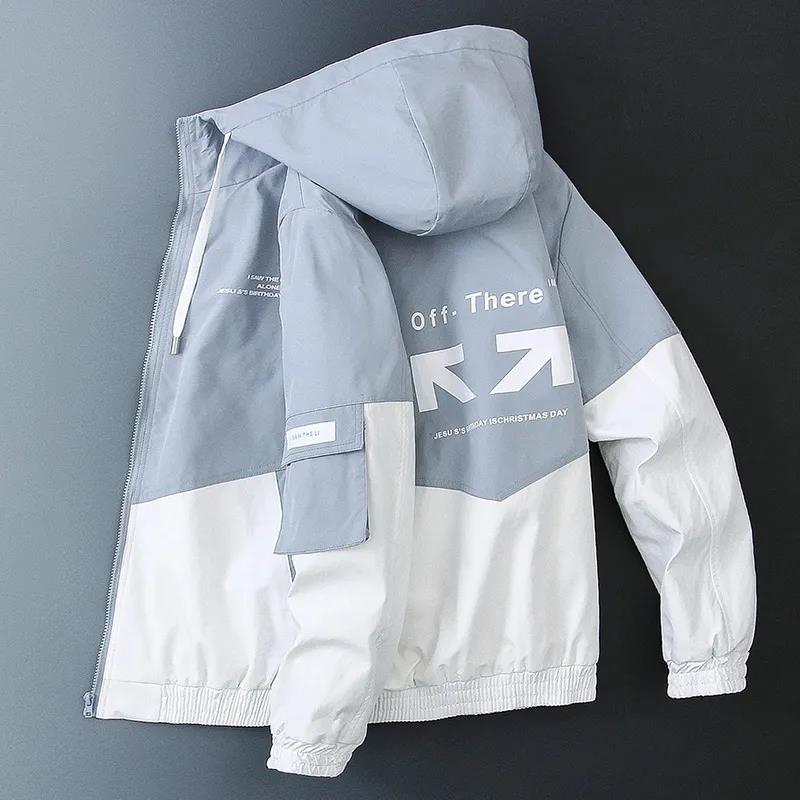 M-4XL Men's Jacket Spring and Autumn Large Size Casual Jacket Loose Long Sleeve Hooded Coats
