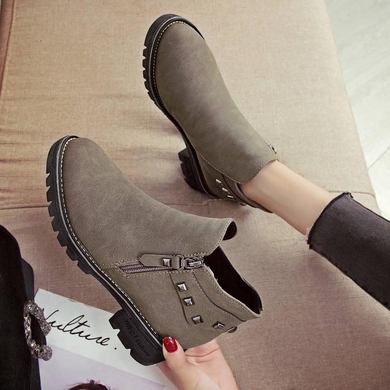 Chelsea Boots Women Elastic Ankle Pig Suede Brogue Boot Genuine Leather Quality Lady Shoes Handmade