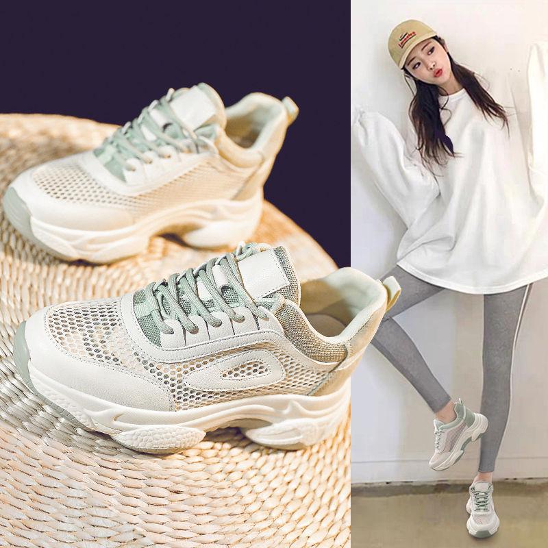 Women Sports Casual Shoes 2020 Summer Platform Sneakers Woman Increased Mesh Breathable Chunky Shoes