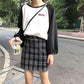 Sweet Girls  Pleated Skirt  High Waist Plaid A-Line Flare Skater Short Skirt Uniforms Cosplay School