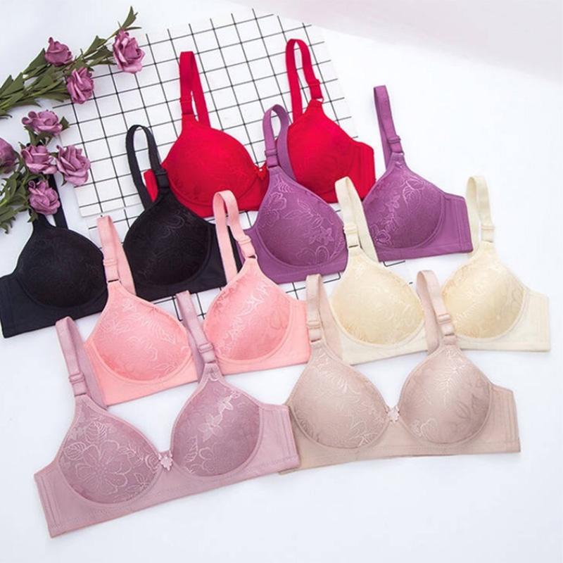 Large Size Thin Skin-friendly Bra Three-breasted Women's Underwear Without Steel Ring Comfortably Gathered