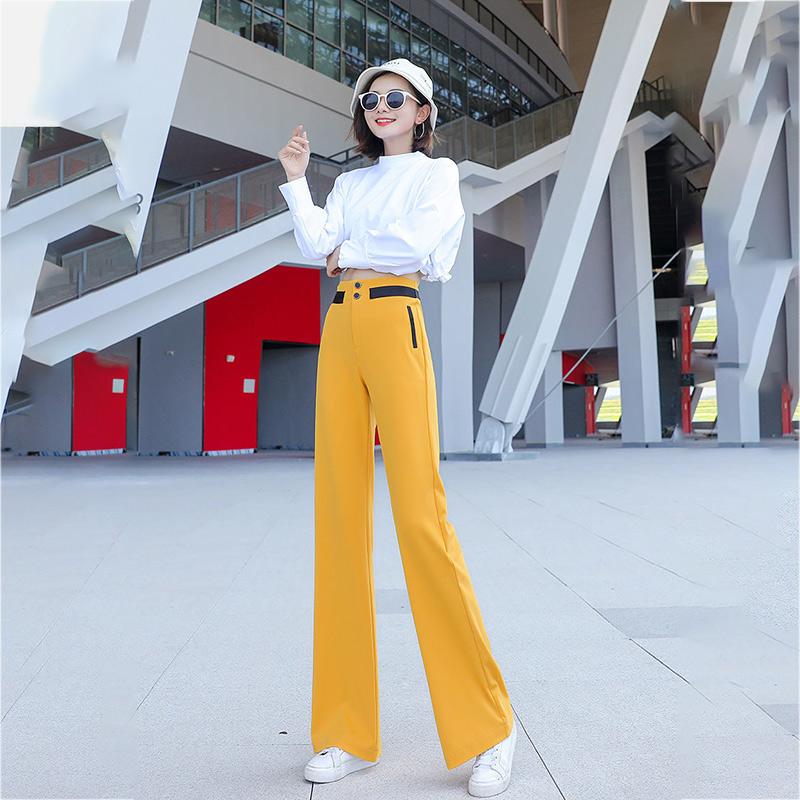 Girls Pants Fashion High Waist Suit Wide Leg Pants Spring and Summer Loose and Thin Drape Straight-leg Pants Thin Section