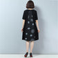 L-XXXXXL Women's Summer Dress Short Sleeve Round Neck Pocket Printing Knee-length Daily Wear Office Dating Party