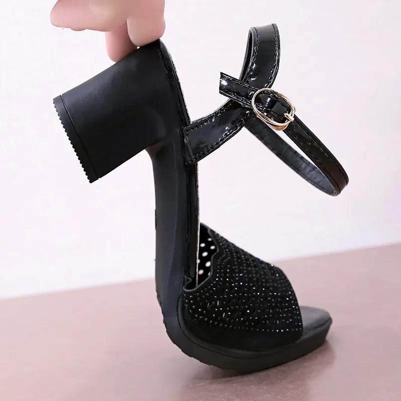 Women's Medium Heel Summer Thick Heel Sandals Non-slip Wear-resistant Sandals Outdoor