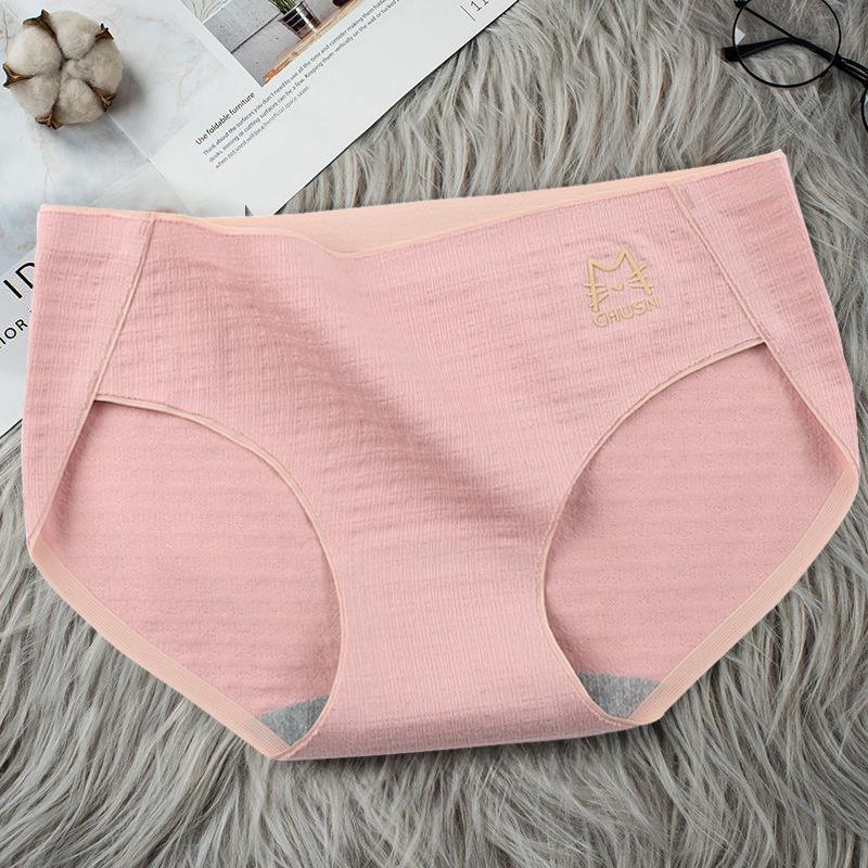 6Pcs/Set Solid Color Briefs Women's Large Size Panties Cotton Soft Breathable High Quality Underpants