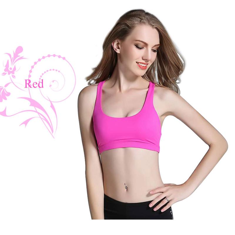 Fitness Sports Bra for Women Push Up Solid Cross Back Yoga Running Gym Workout Femme Training