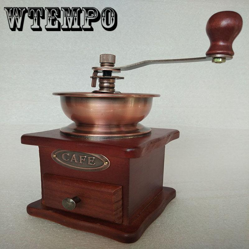 WTEMPO Hand Coffee Beans Grinder Coffee Machine Manual Coffee Grinder Wooden Coffee Adjustable Mill